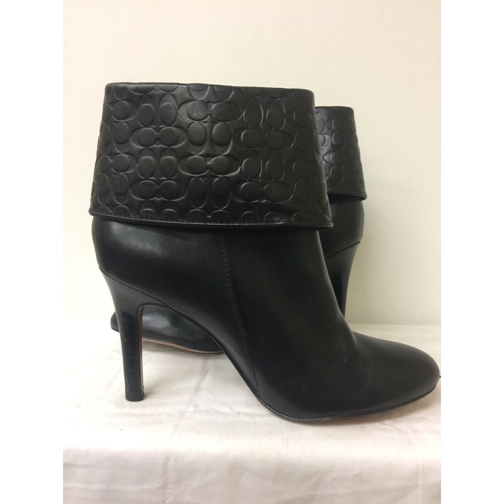 Coach Signature Svintage Hoes Boots Mackenna Black Leather Size 7.5 B View 6